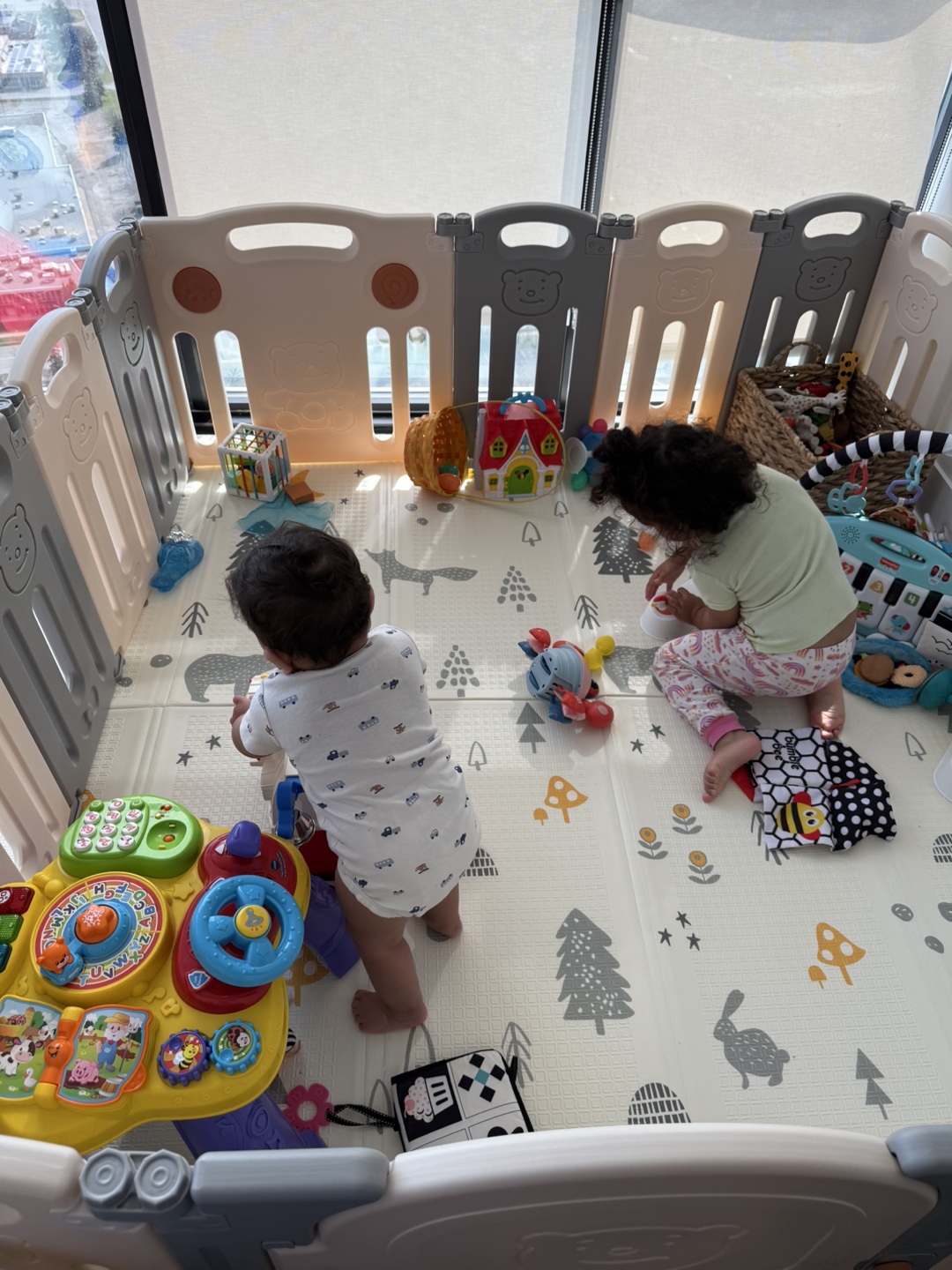 Baby Folding Play Pen - White/Grey - photo 4