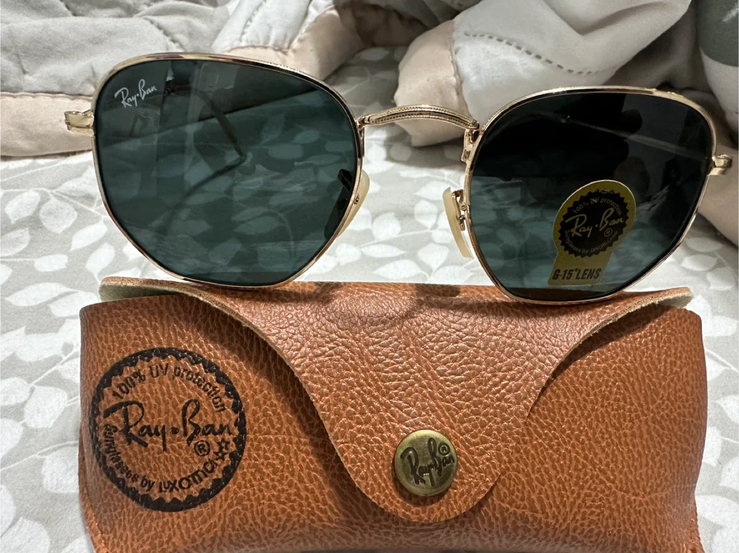 Ray-Ban Hexagonal Sunglasses - Gold/Green thumbnail