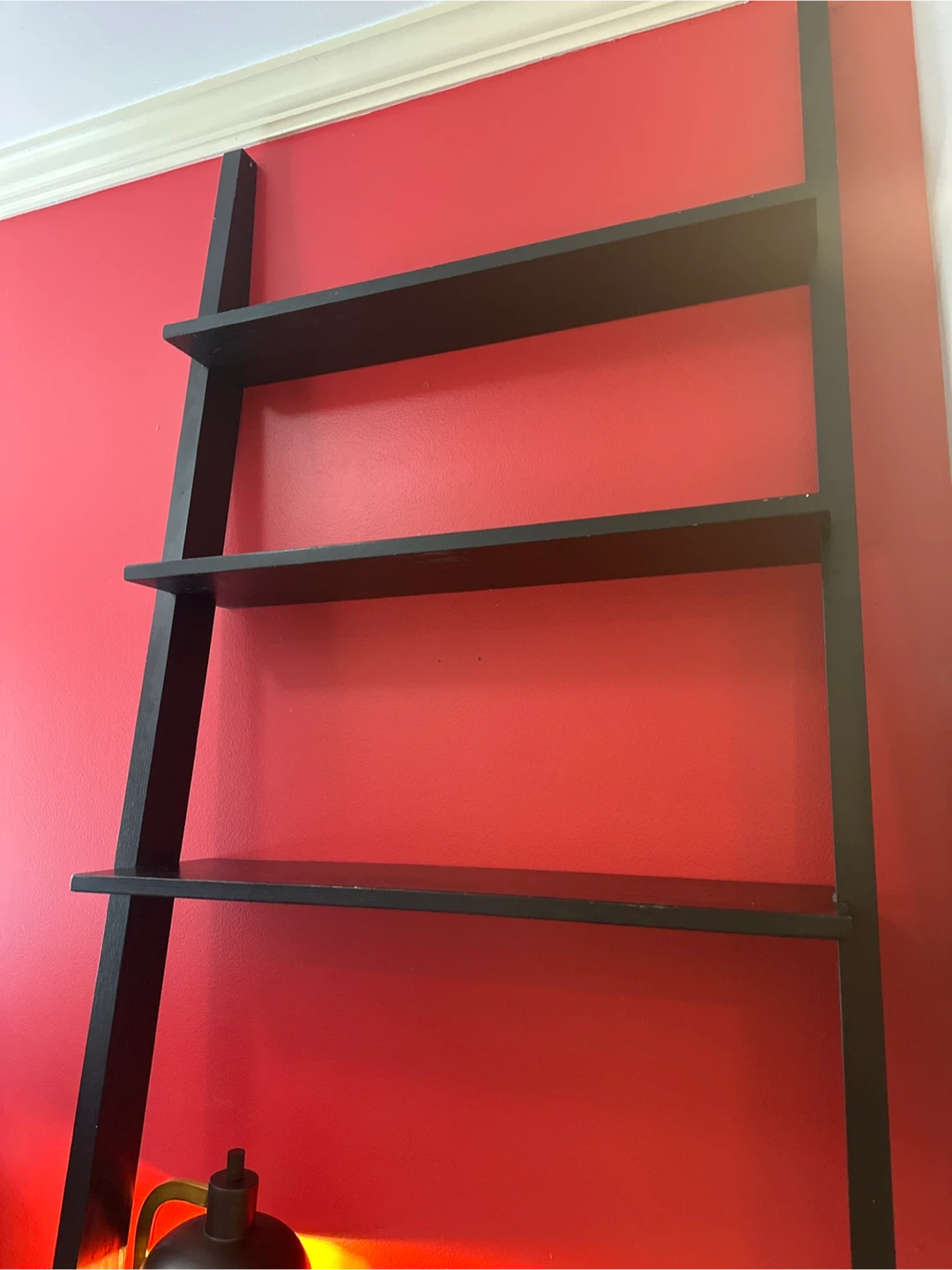 Black Ladder Shelf with Desk - photo 4