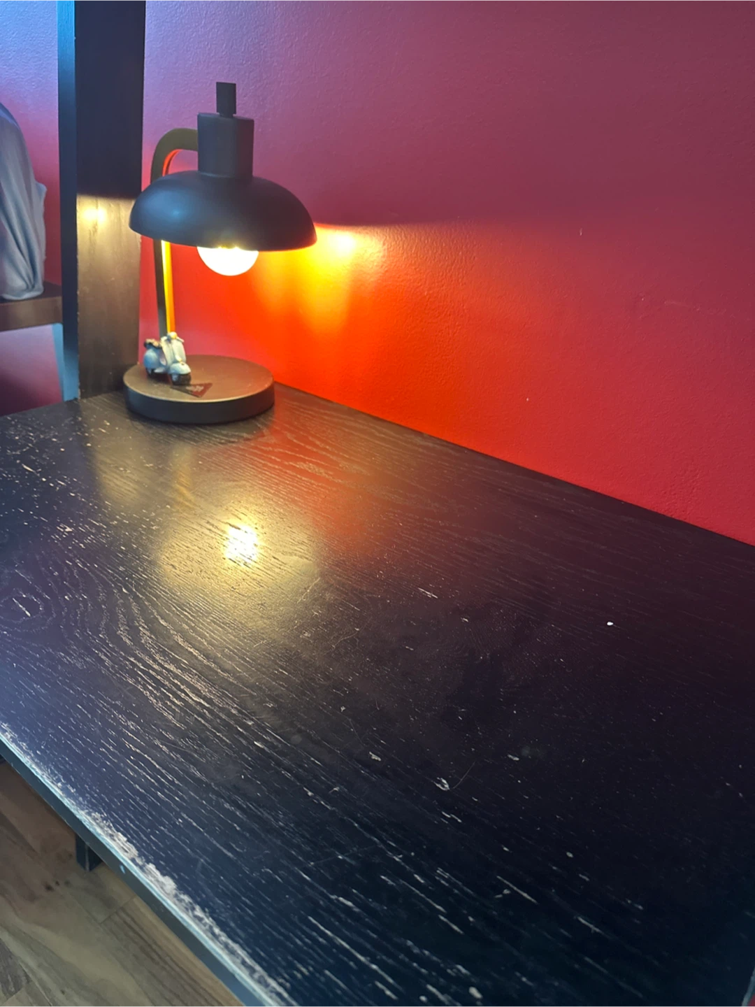 Black Ladder Shelf with Desk - photo 3