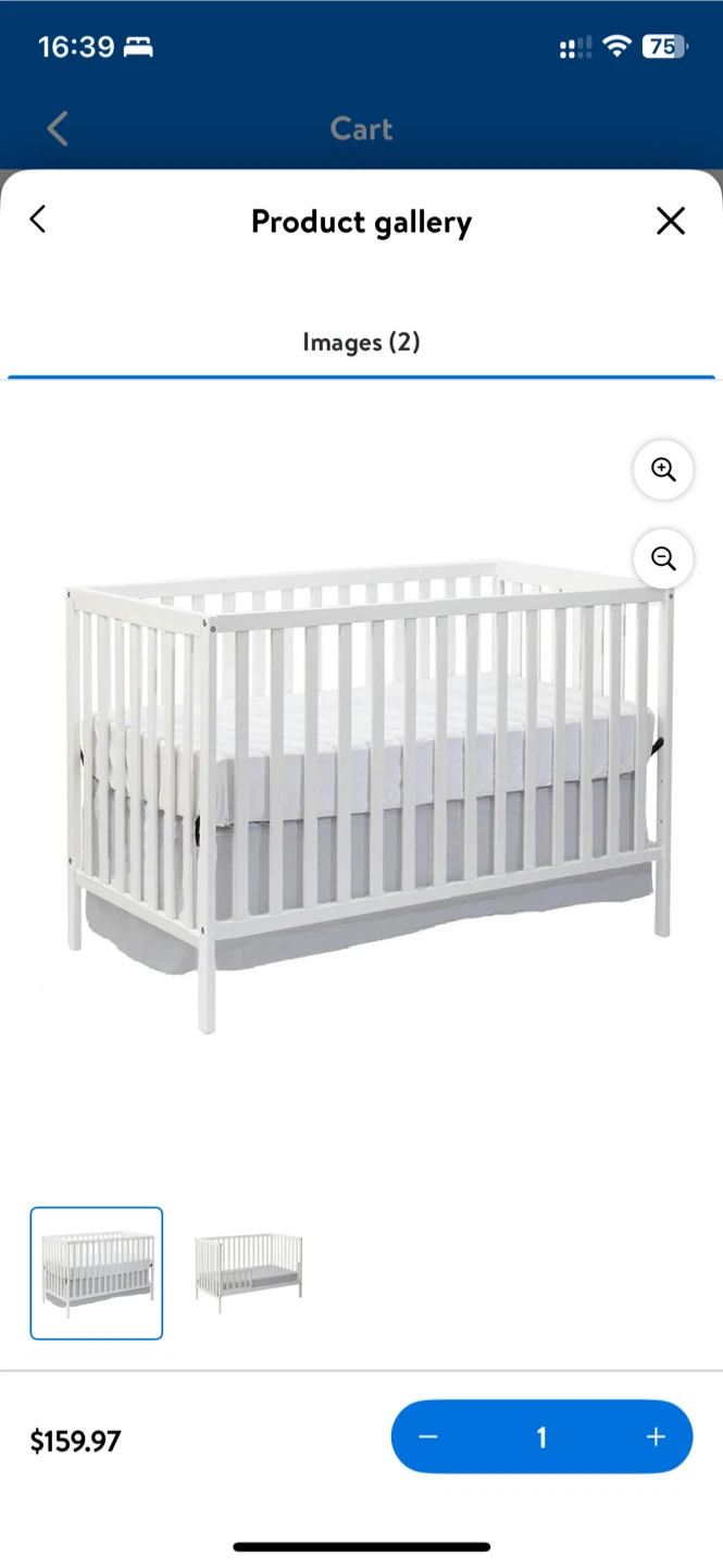 Walmart Concord Baby Devon 4-in-1 Crib with mattress