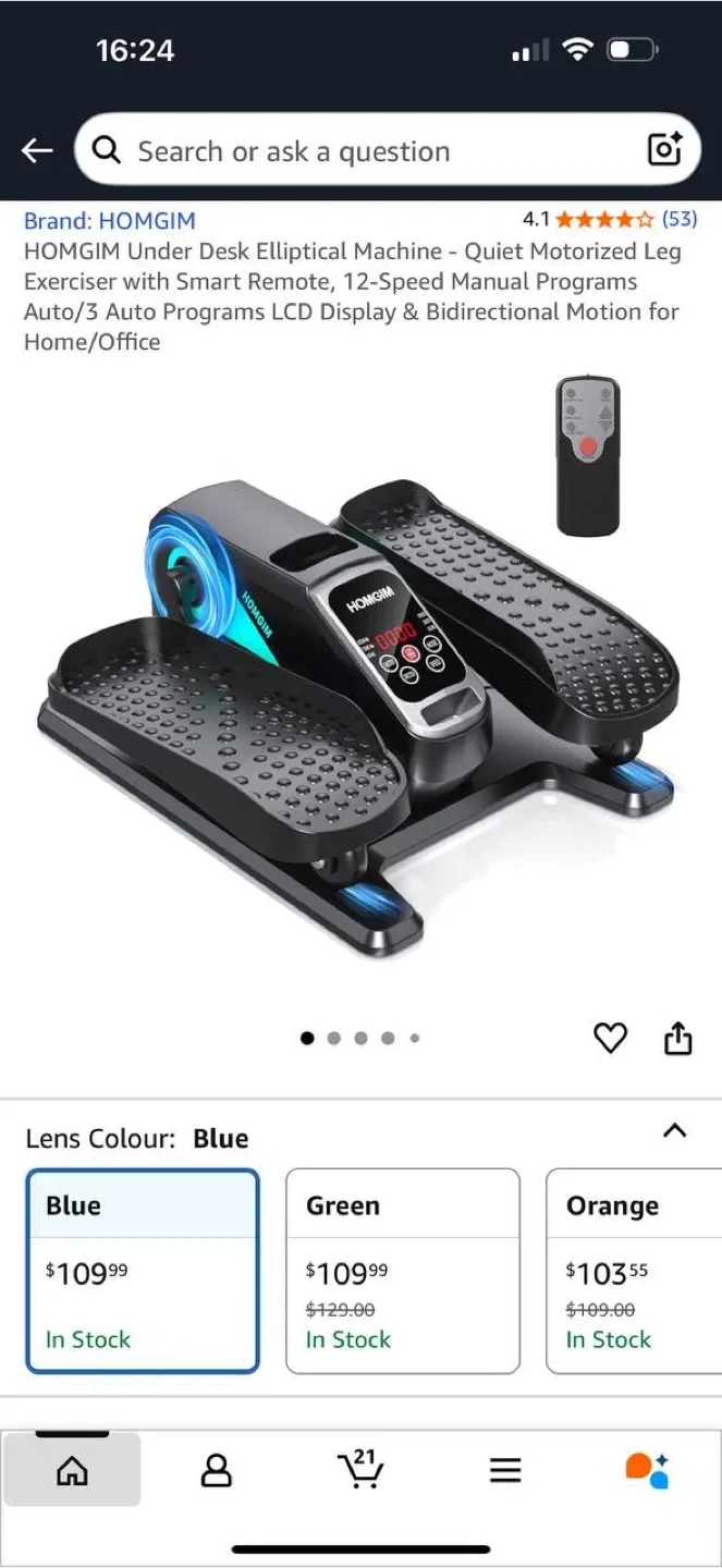 Under Desk Elliptical Machine – Brand New in Box image indicator(5)