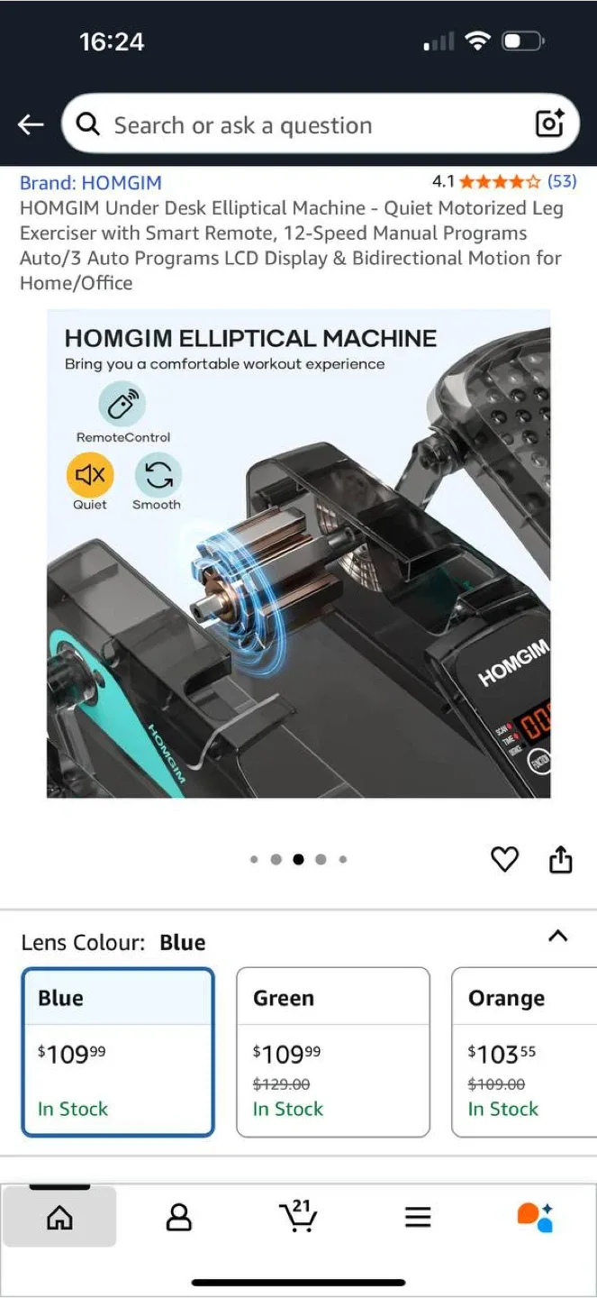 Under Desk Elliptical Machine – Brand New in Box image indicator(6)