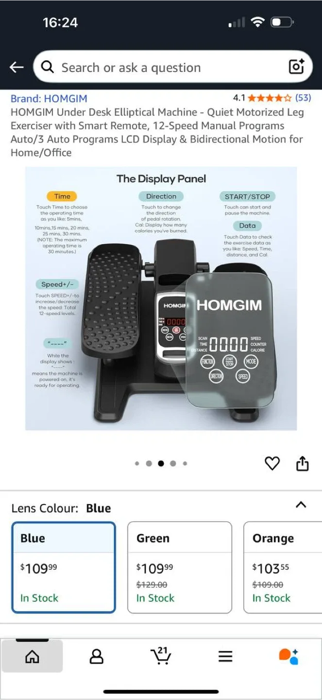 Under Desk Elliptical Machine – Brand New in Box image indicator(7)