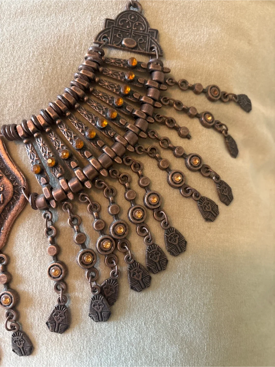 New Handmade King Tut Style Statement Necklace image indicator(3)