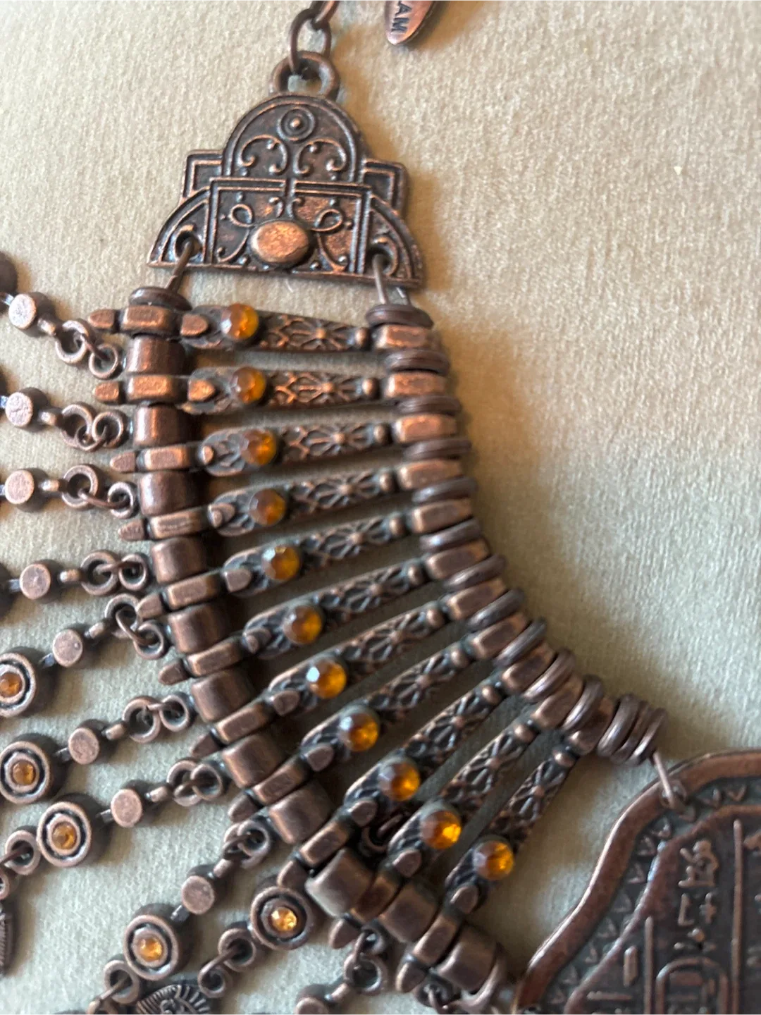 New Handmade King Tut Style Statement Necklace image indicator(5)