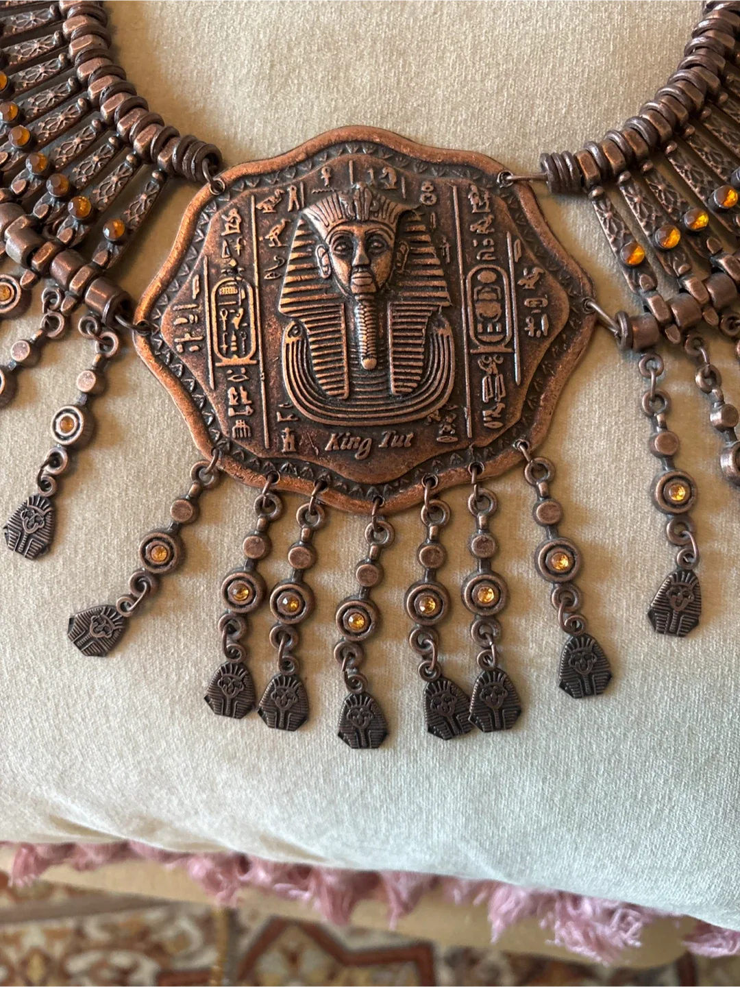 New Handmade King Tut Style Statement Necklace image indicator(2)