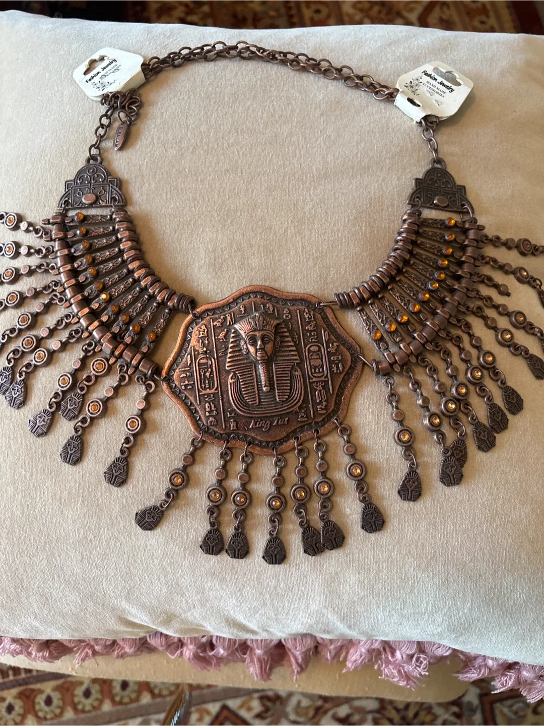 New Handmade King Tut Style Statement Necklace image indicator(7)