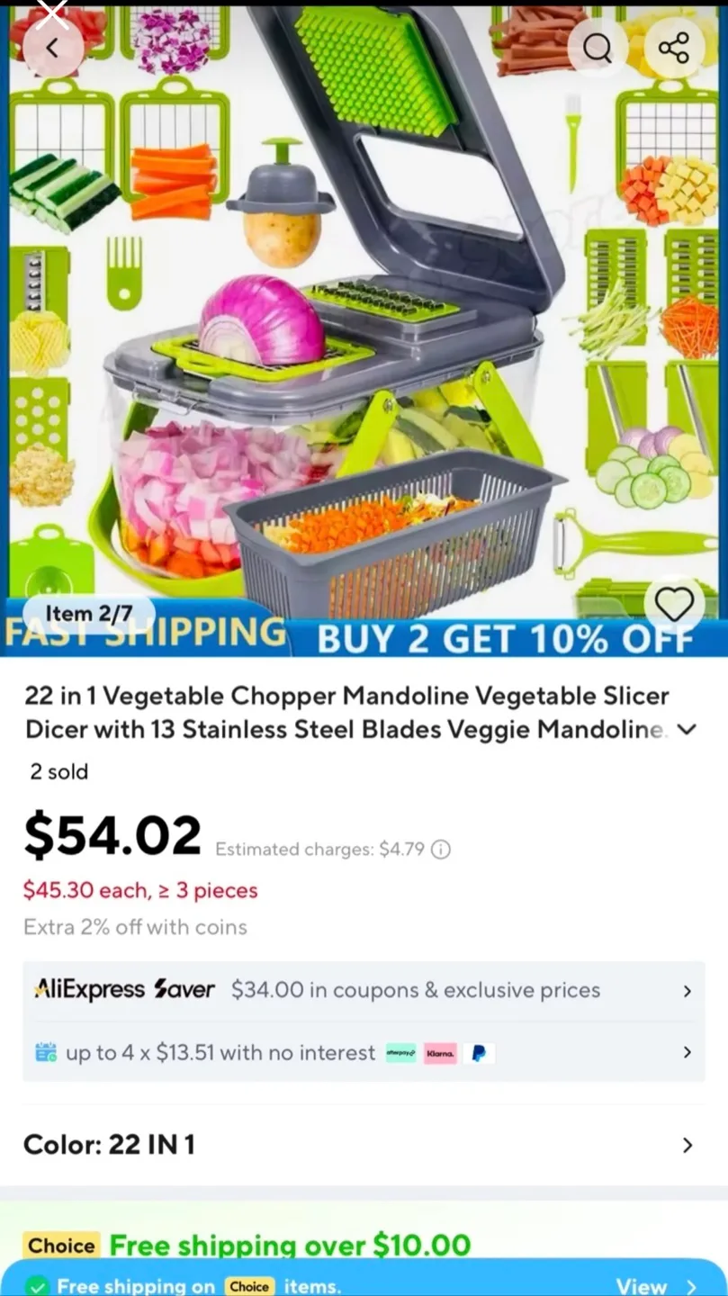 22 in 1 Vegetable Chopper Mandoline Slicer image indicator(3)