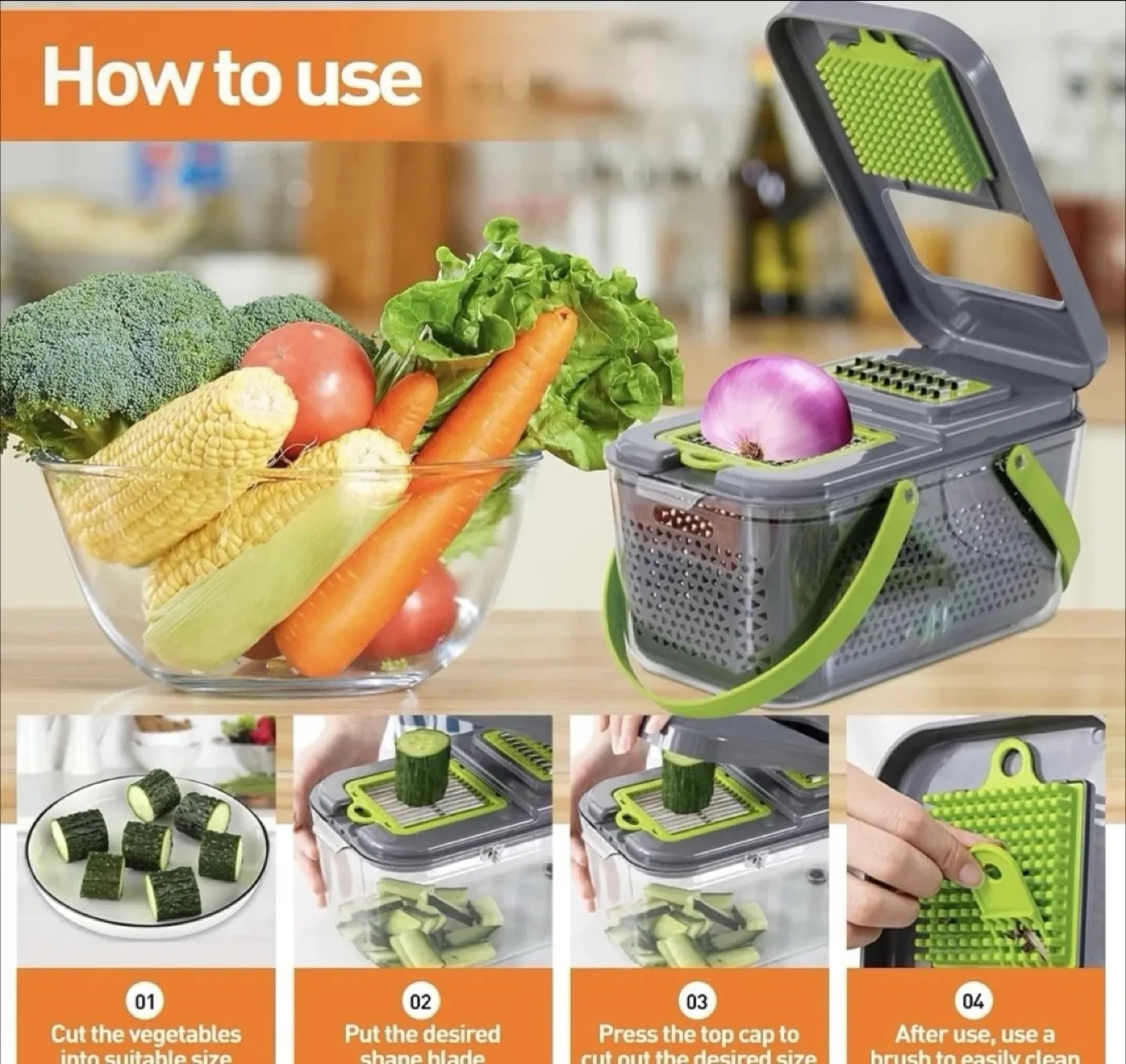 22 in 1 Vegetable Chopper Mandoline Slicer image indicator(2)