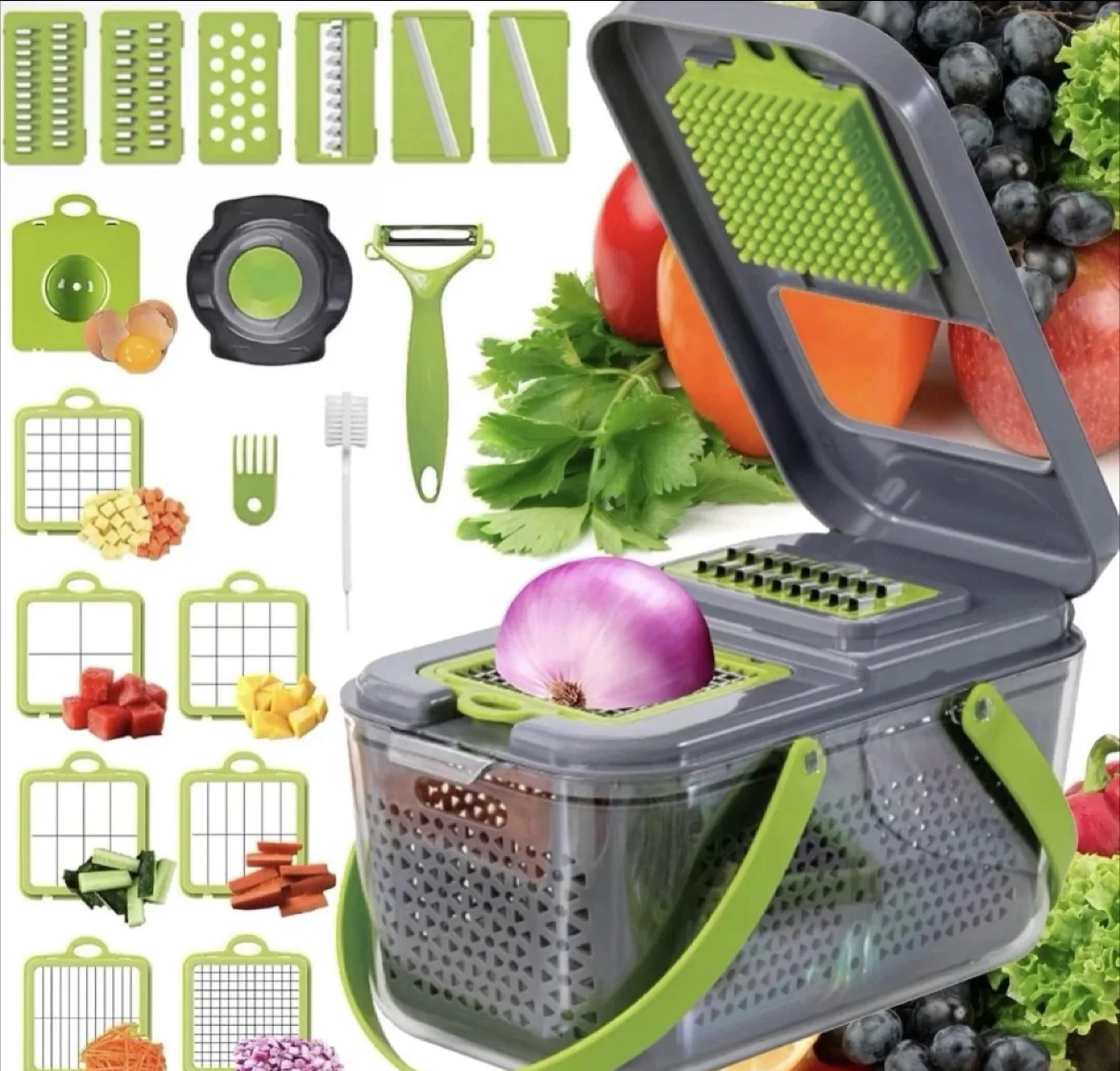 22 in 1 Vegetable Chopper Mandoline Slicer image indicator(7)