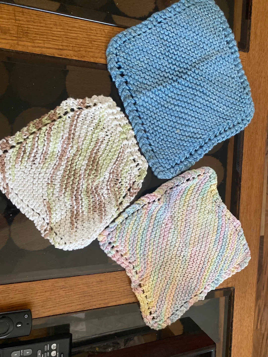 Handmade Knitted Washcloths (Set of 3) thumbnail