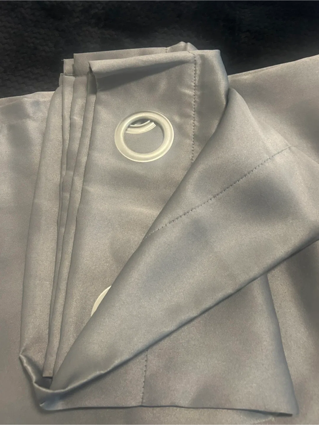 Silver Grey satin Curtain Set image indicator(4)