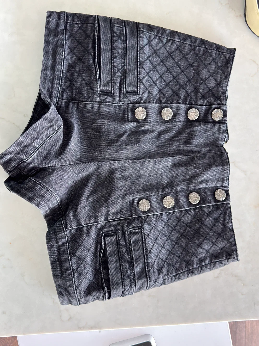 Pierre balMain Black Denim Shorts - Size 40 image indicator(2)