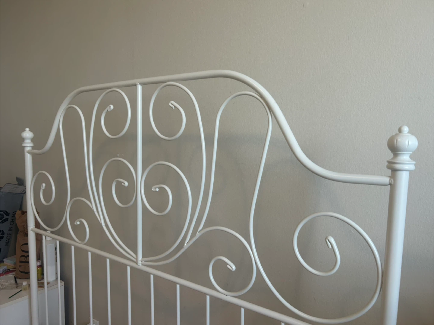 White Metal Bed Frame - photo 2