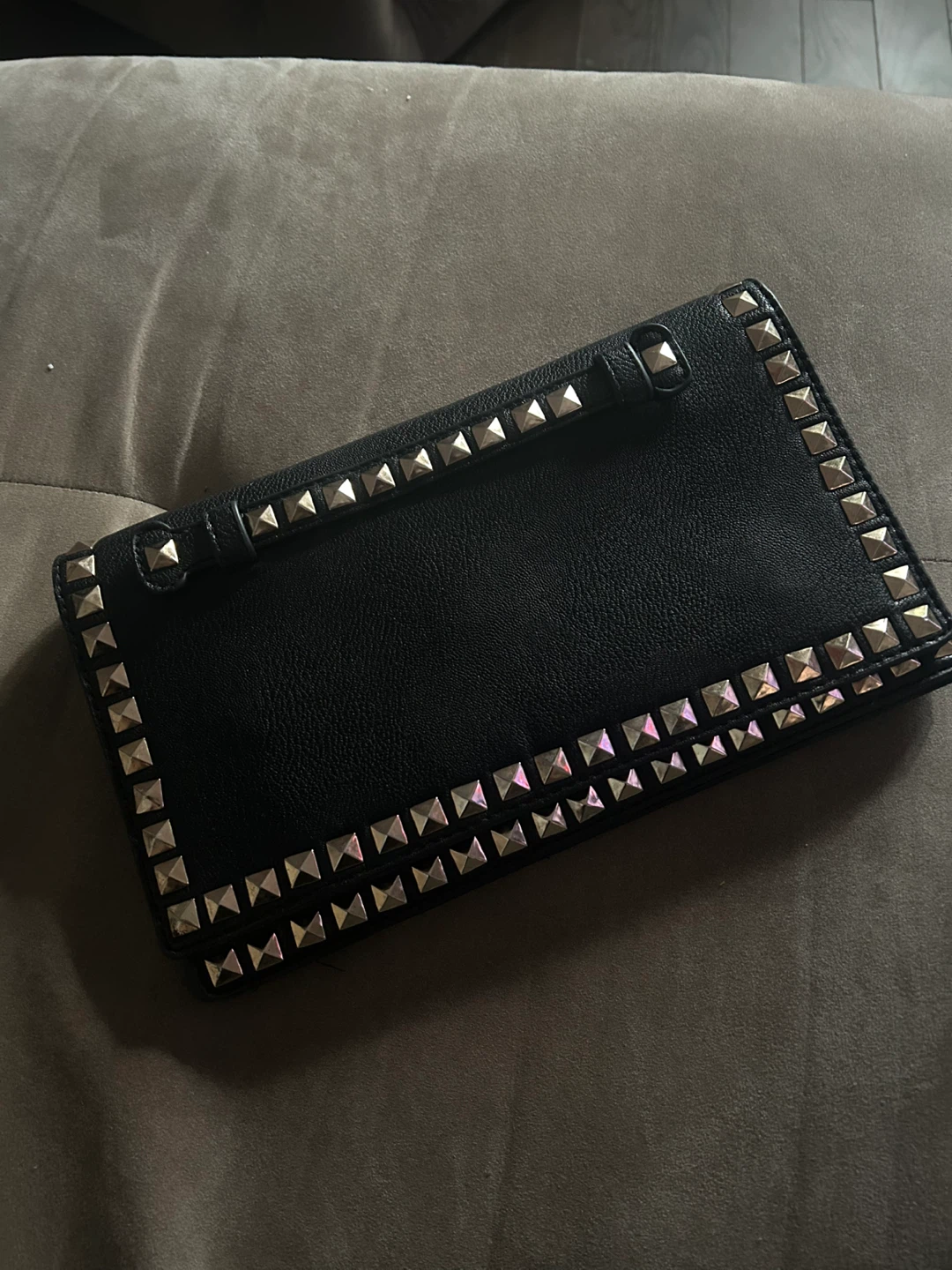 Vintage Black Studded Clutch