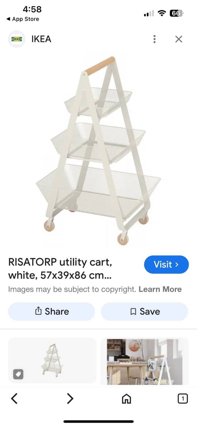 IKEA RISATORP Utility Cart, White - photo 3