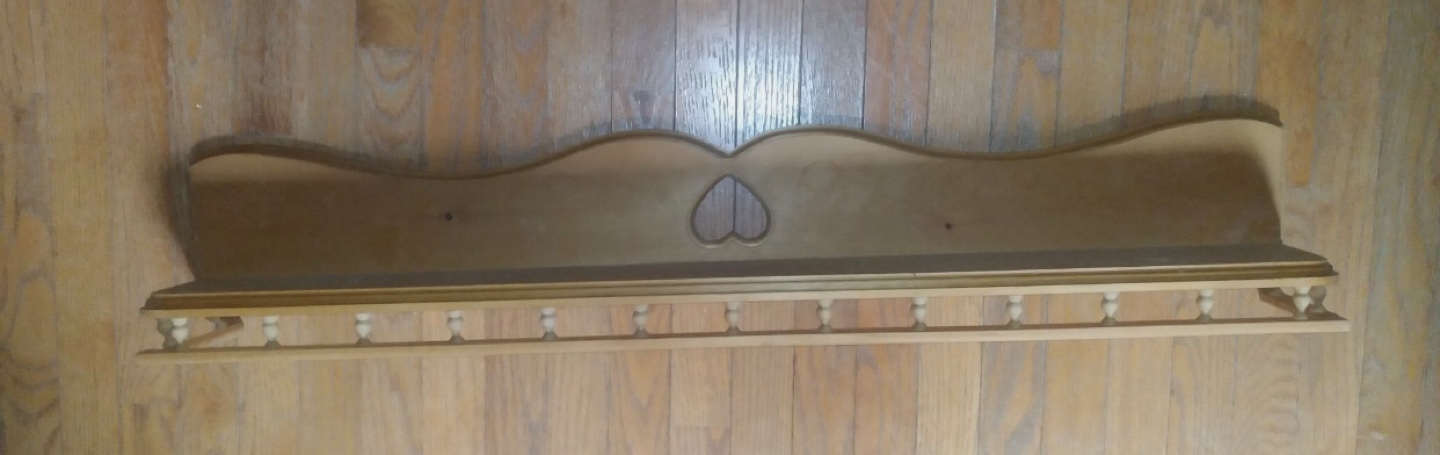 Wooden Wall Shelf with Heart Detail