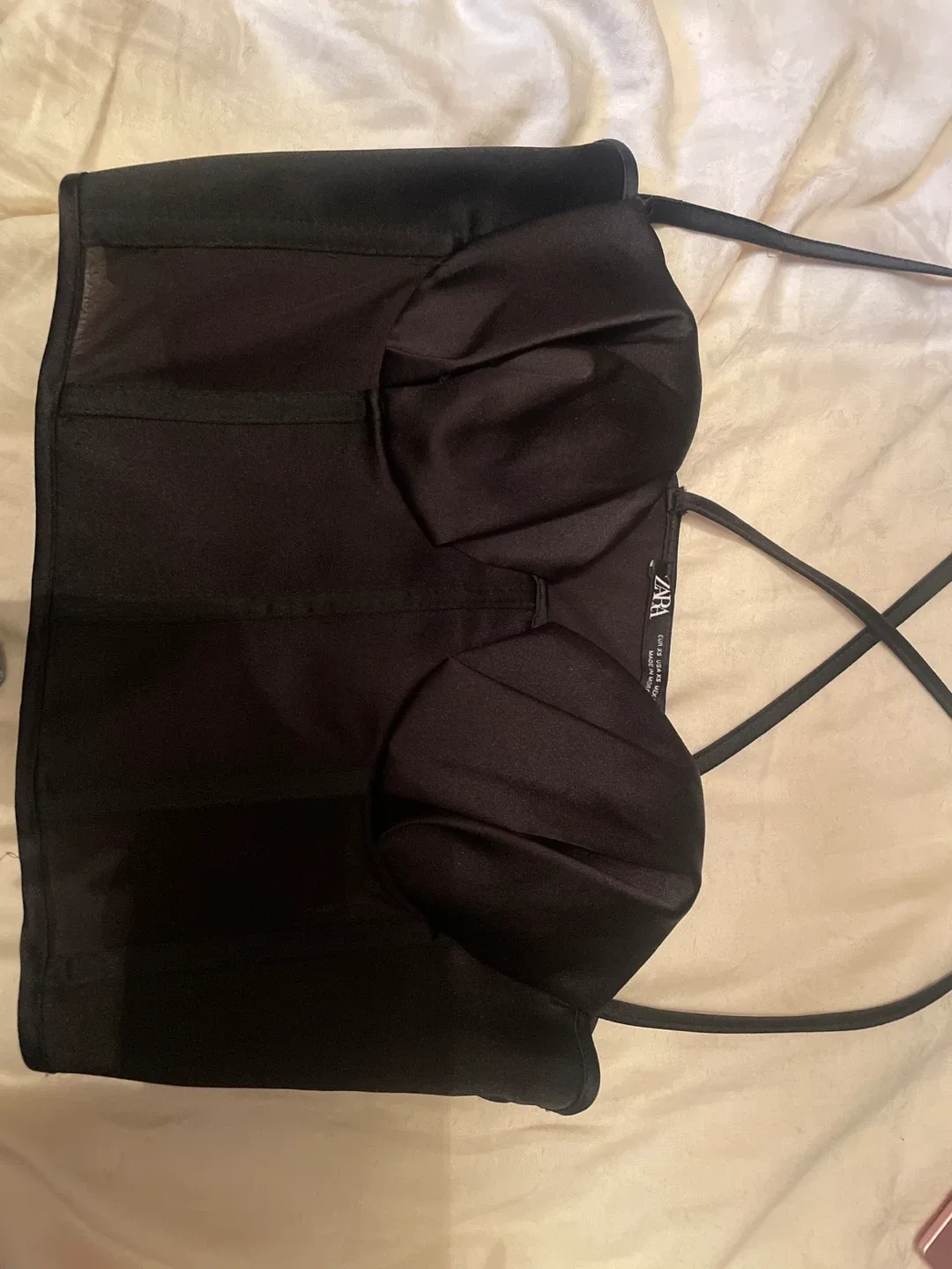 Zara Black Corset Top - Size xs thumbnail