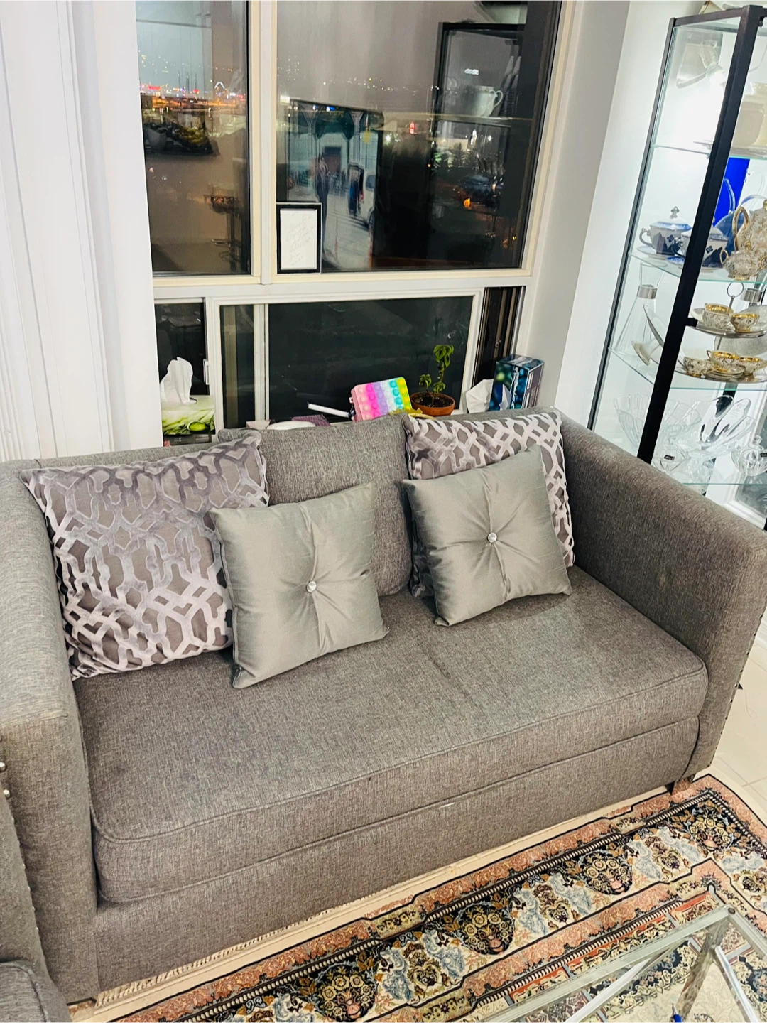Grey Sofa with Throw Pillows - photo 5