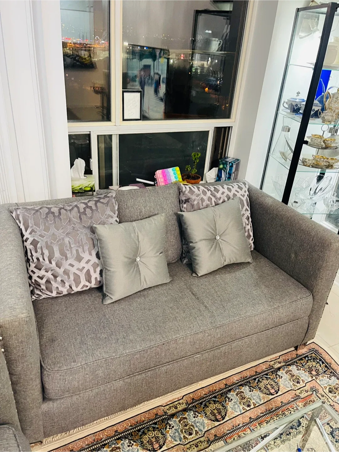 Grey Sofa with Throw Pillows image indicator(5)