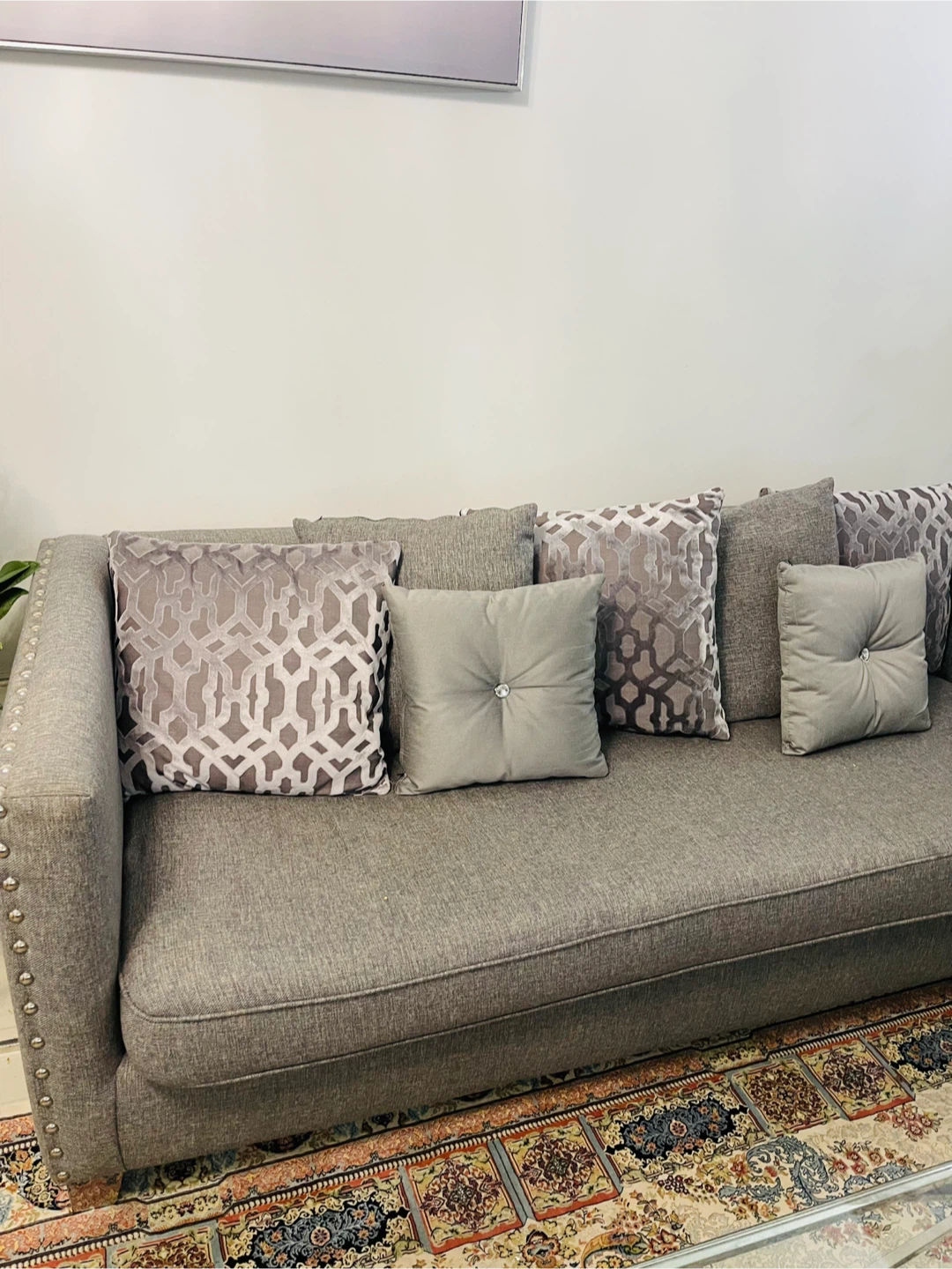 Grey Sofa with Throw Pillows - photo 4