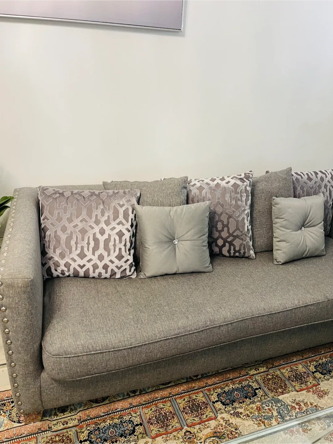 Grey Sofa with Throw Pillows image indicator(4)