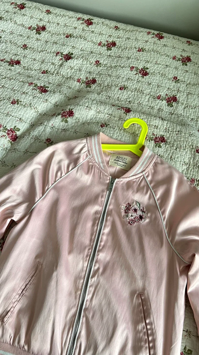 Ashley Graham Pink Bomber Jacket thumbnail