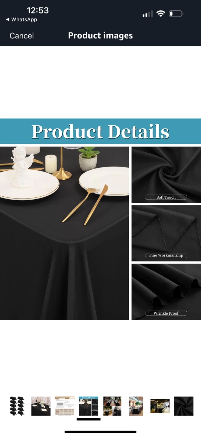Black Tablecloth 90 x 156 inch - 10 Pack - photo 4