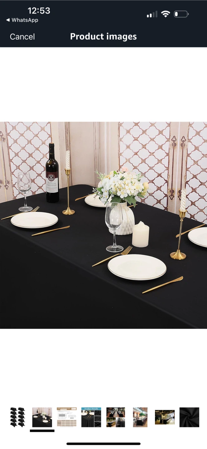 Black Tablecloth 90 x 156 inch - 10 Pack - photo 2