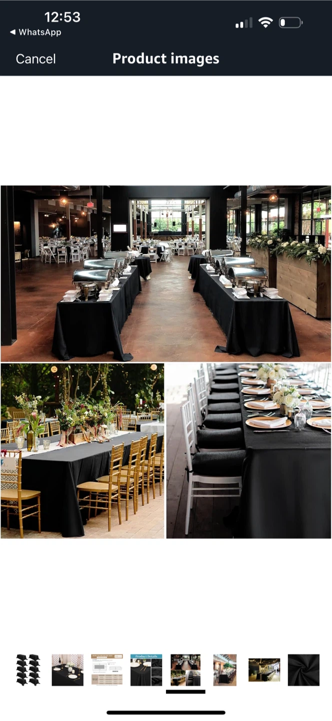 Black Tablecloth 90 x 156 inch - 10 Pack - photo 5