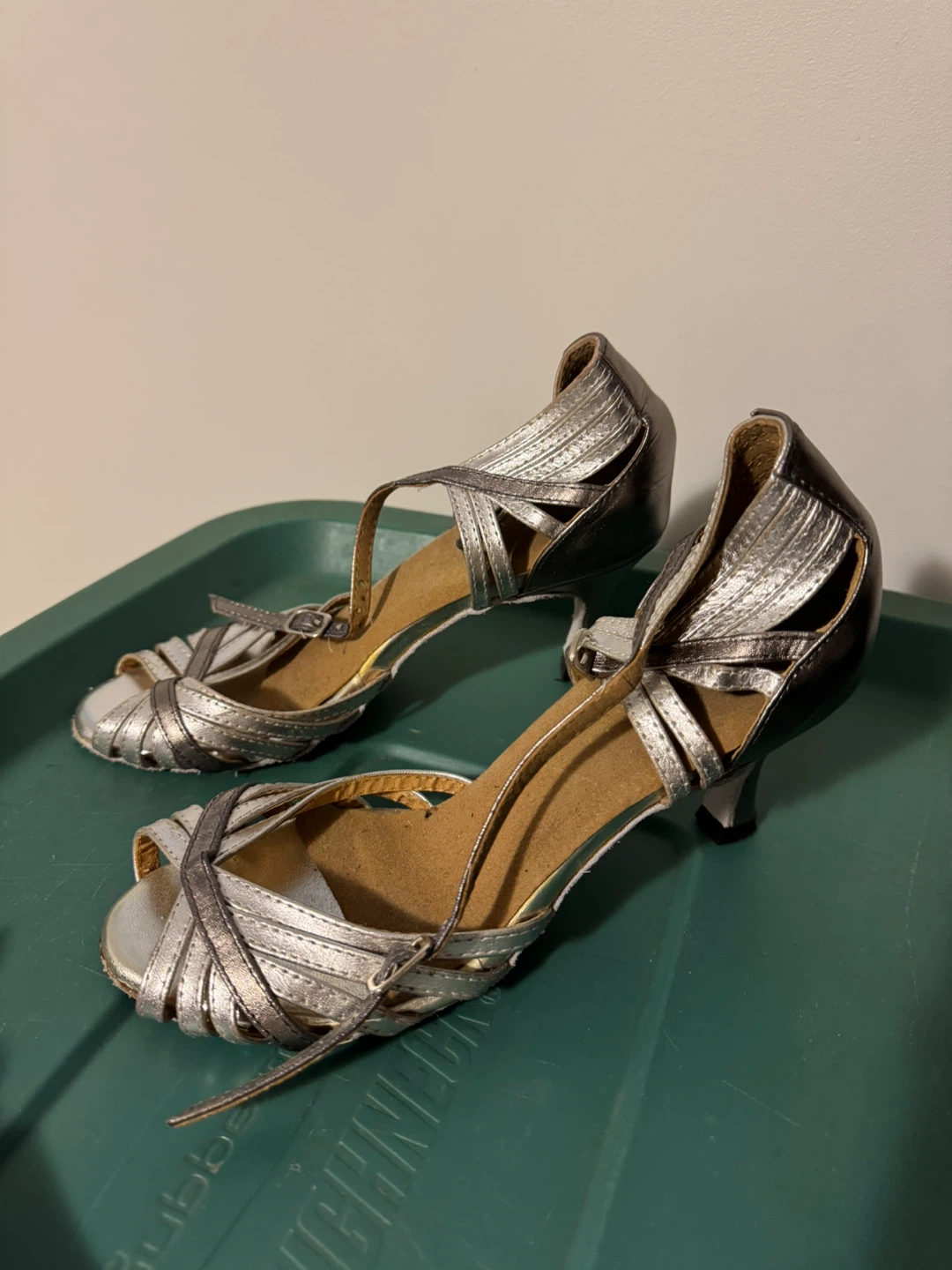 Burju Silver Ballroom Dance Shoes, Size 7 - photo 3