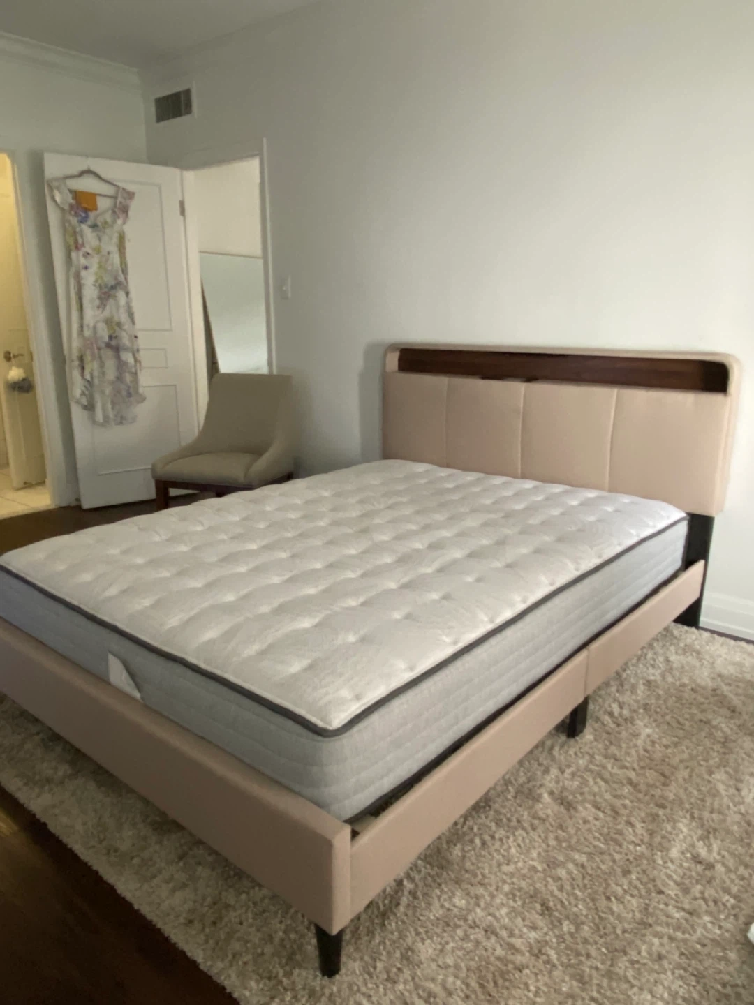 Queen Upholstered Bed with Storage Headboard and USB ports - photo 2