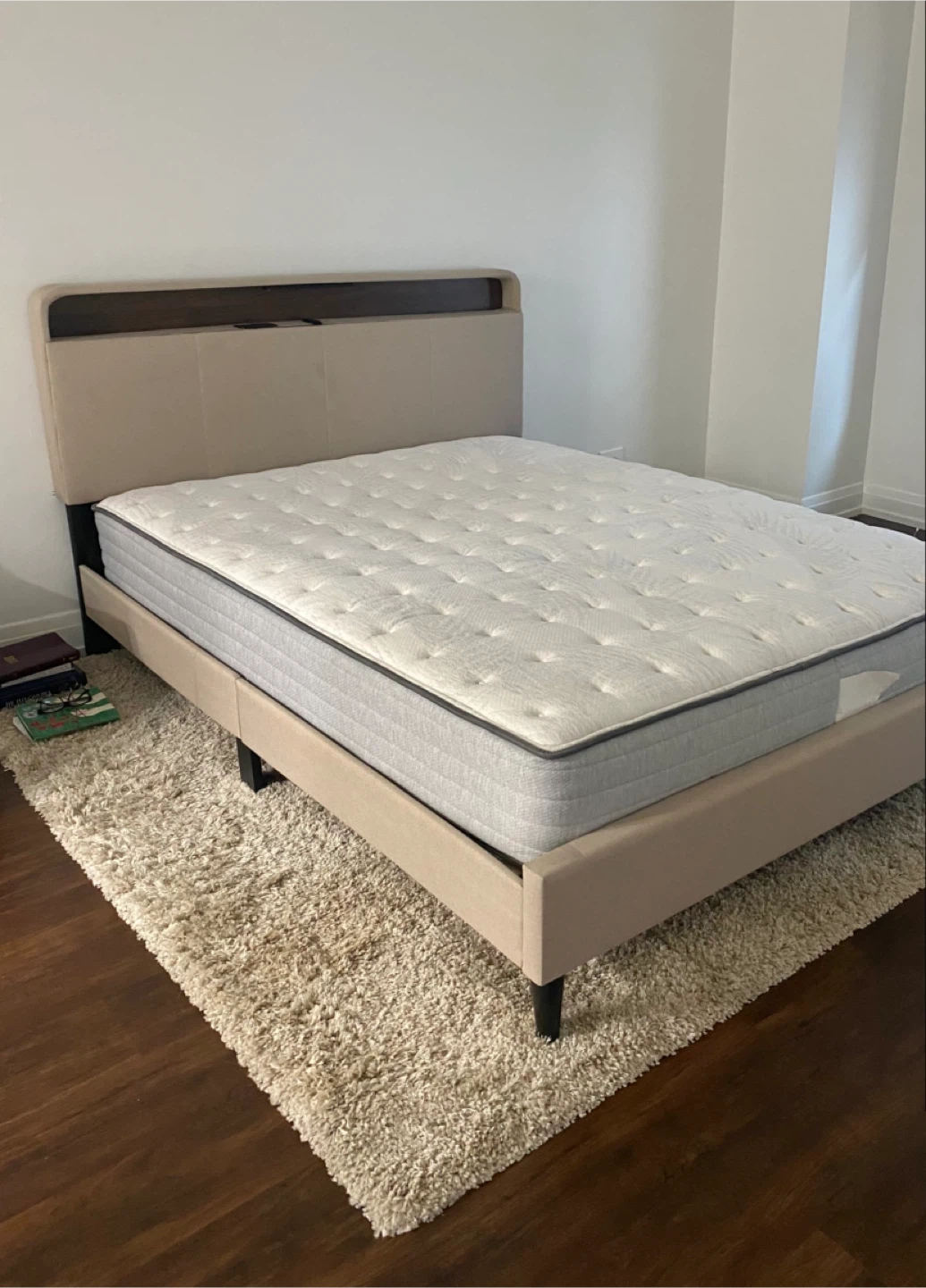 Queen Upholstered Bed with Storage Headboard and USB ports - photo 4