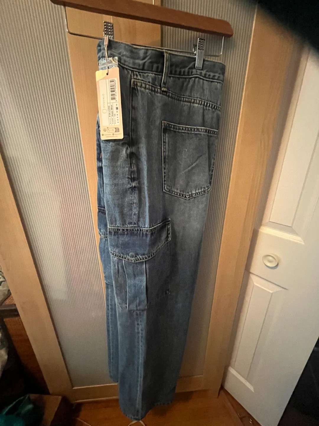EQUALO Cargo Jeans Blue,12, $129 value, brand new with tags