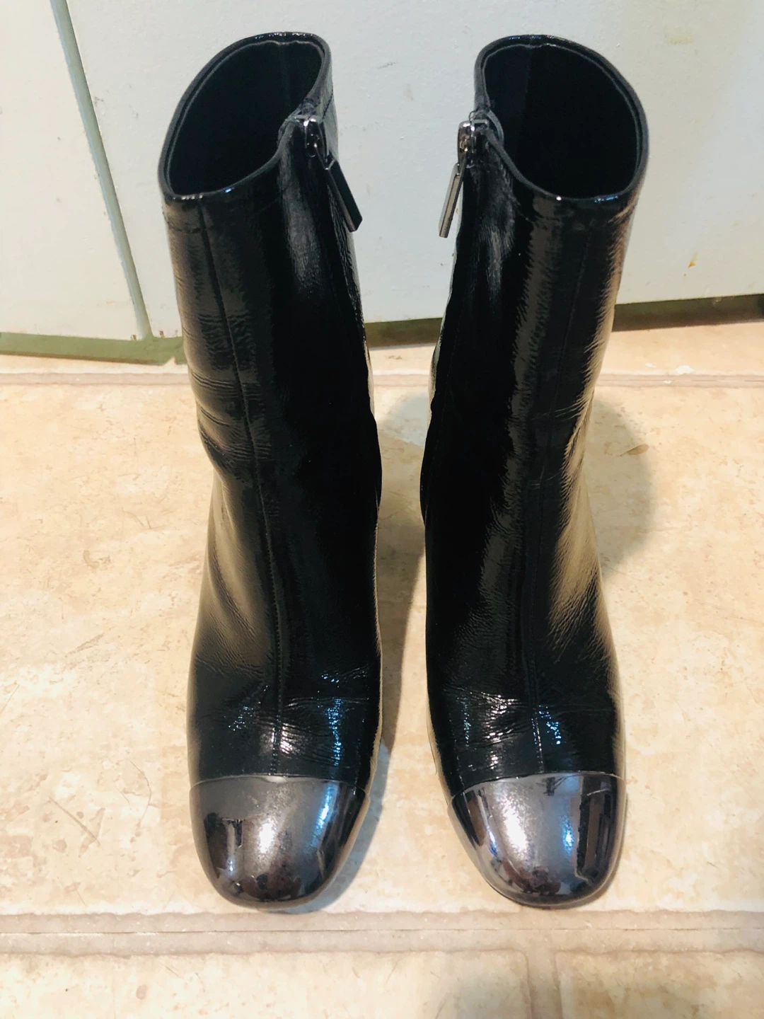 Zara Black Ankle Boots with Silver Toe - photo 3