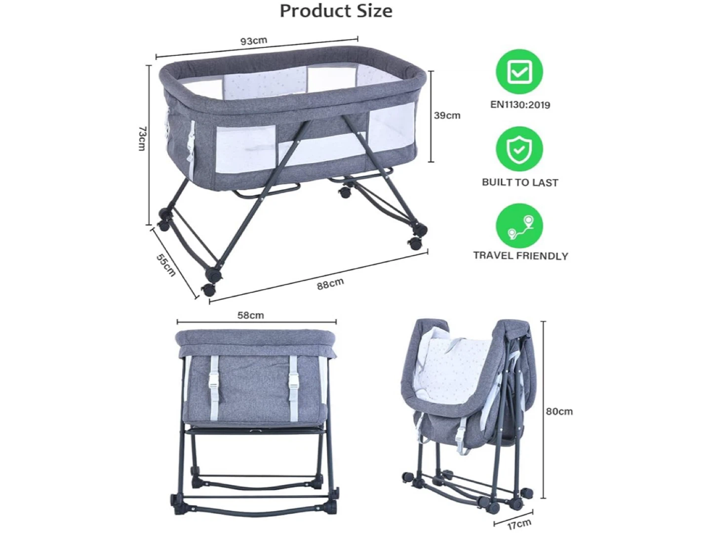 Roomy Airy Space Baby Bassinet - Travel Friendly - photo 2