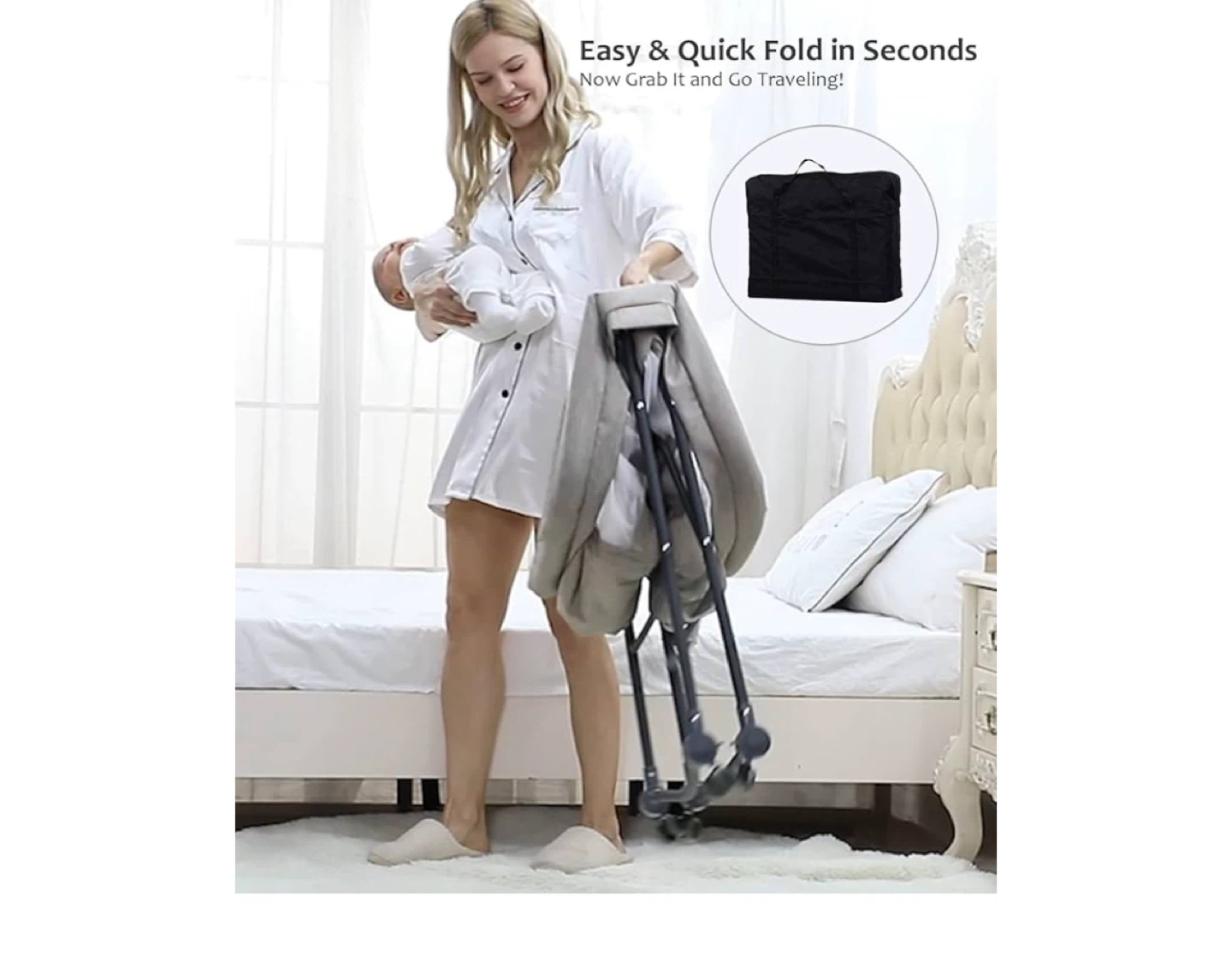 Roomy Airy Space Baby Bassinet - Travel Friendly - photo 5
