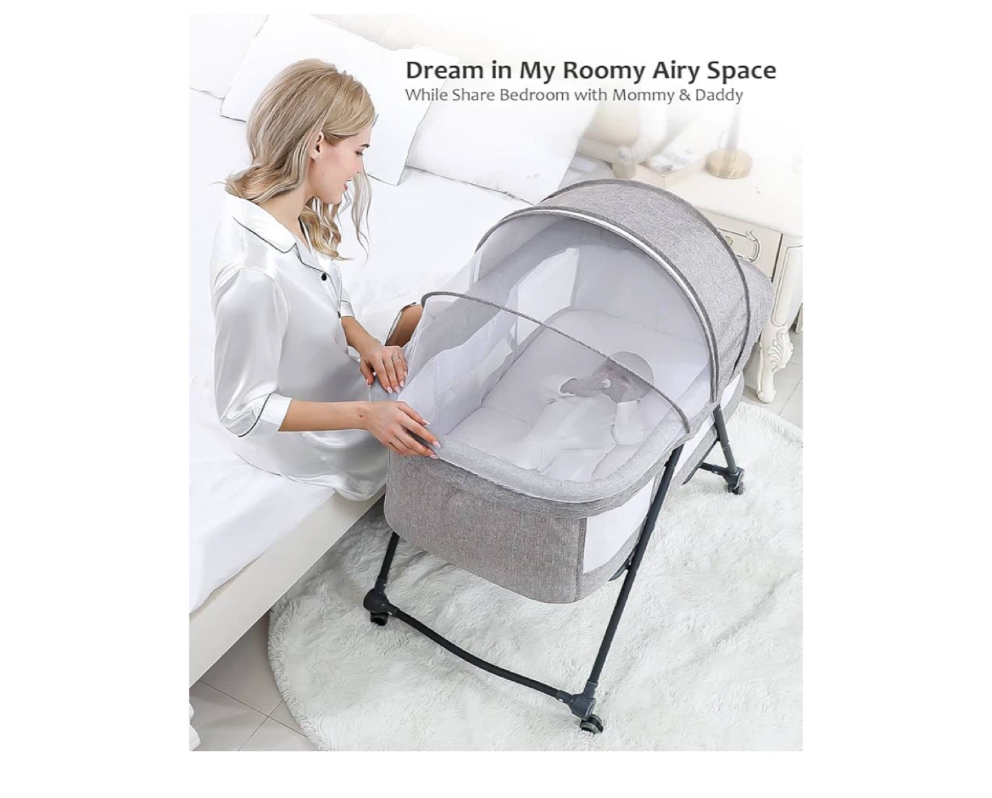 Roomy Airy Space Baby Bassinet - Travel Friendly - photo 3