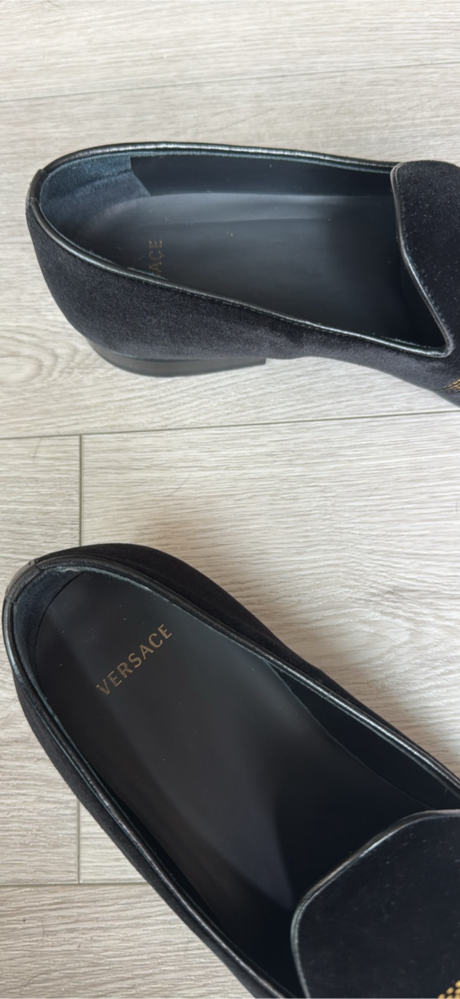 Versace embroidered Black Velvet Loafers size 42 - photo 5