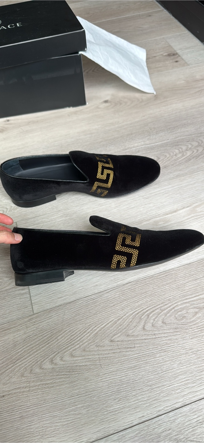 Versace embroidered Black Velvet Loafers size 42 - photo 2