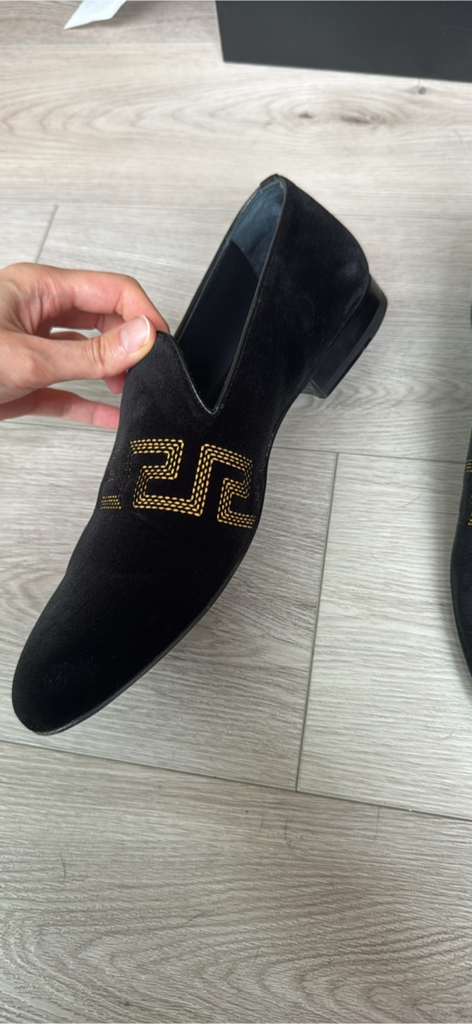 Versace embroidered Black Velvet Loafers size 42 - photo 3