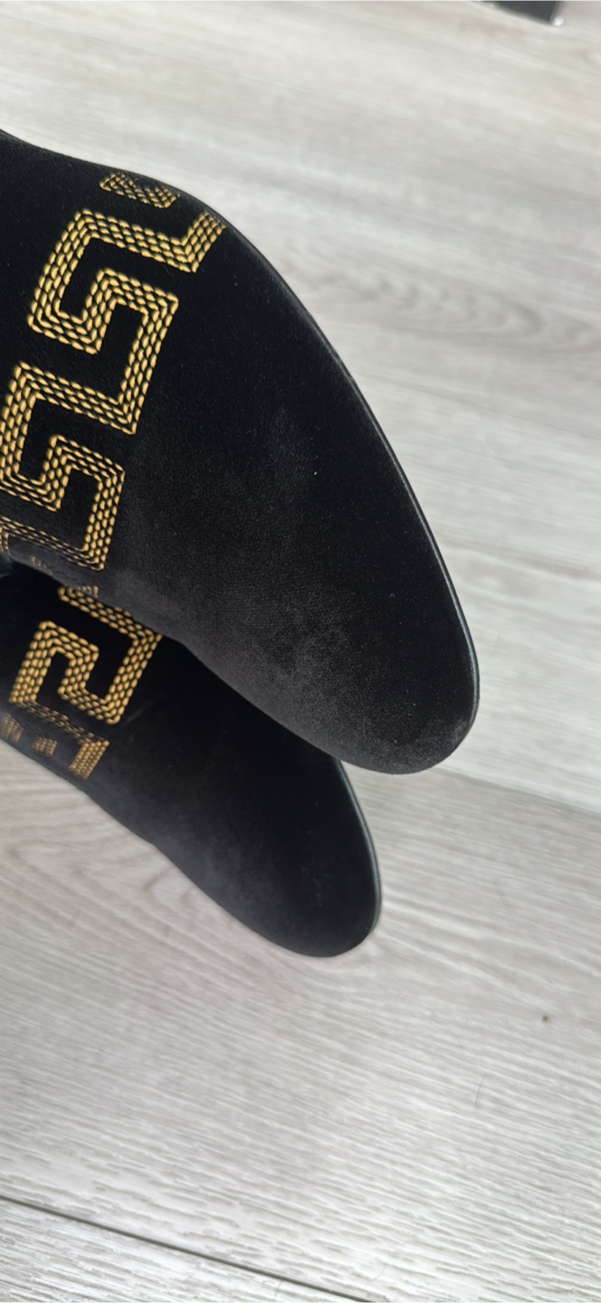 Versace embroidered Black Velvet Loafers size 42 - photo 4