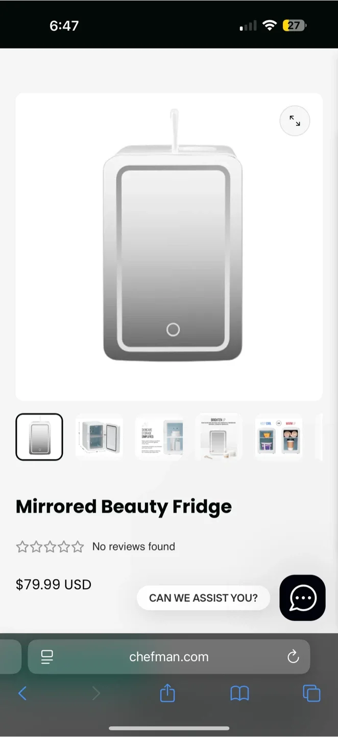 Chefman Mirrored Beauty Fridge - White image indicator(2)