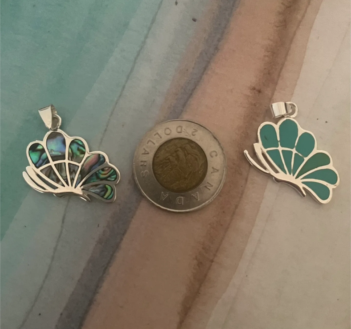 Butterfly pendants - abalone & turquoise (priced per item) image indicator(2)