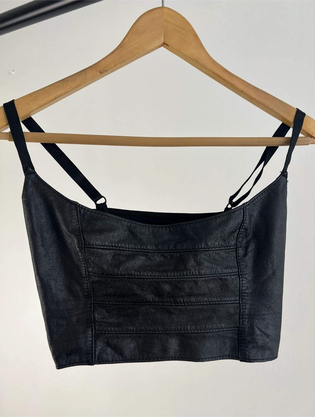 Allure Leather Black Bustier - Size S