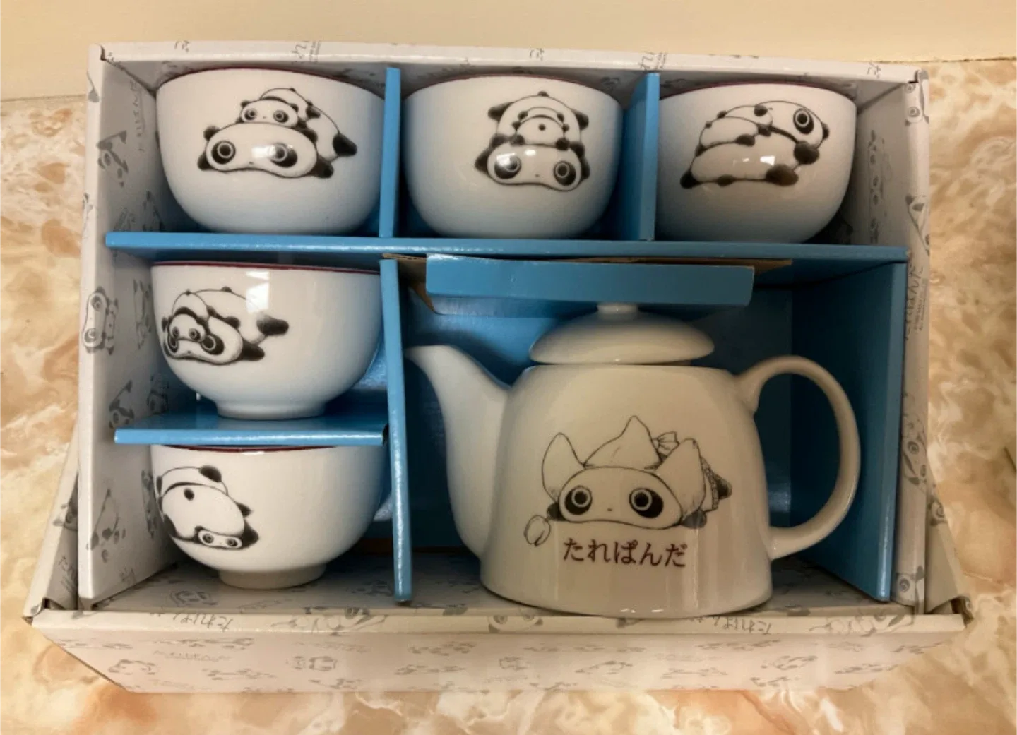 Panda Tea Set with Teapot & 5 Cups - New in Box 🥕 thumbnail