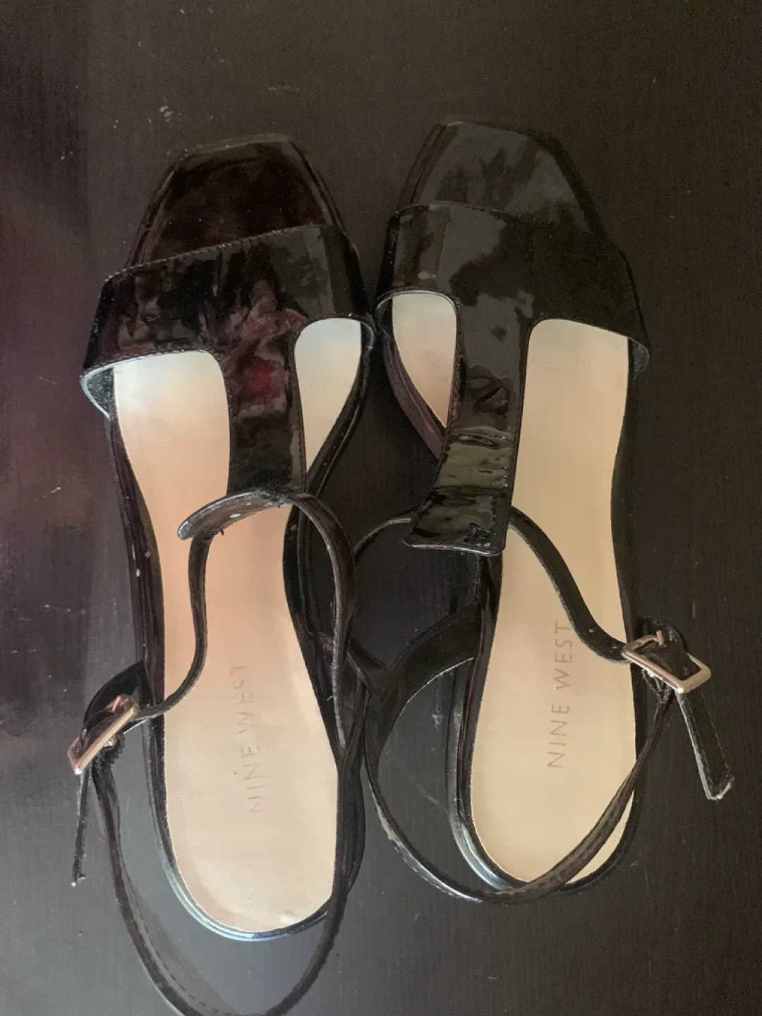 Nine West Black Patent Leather Platform Sandals image indicator(3)
