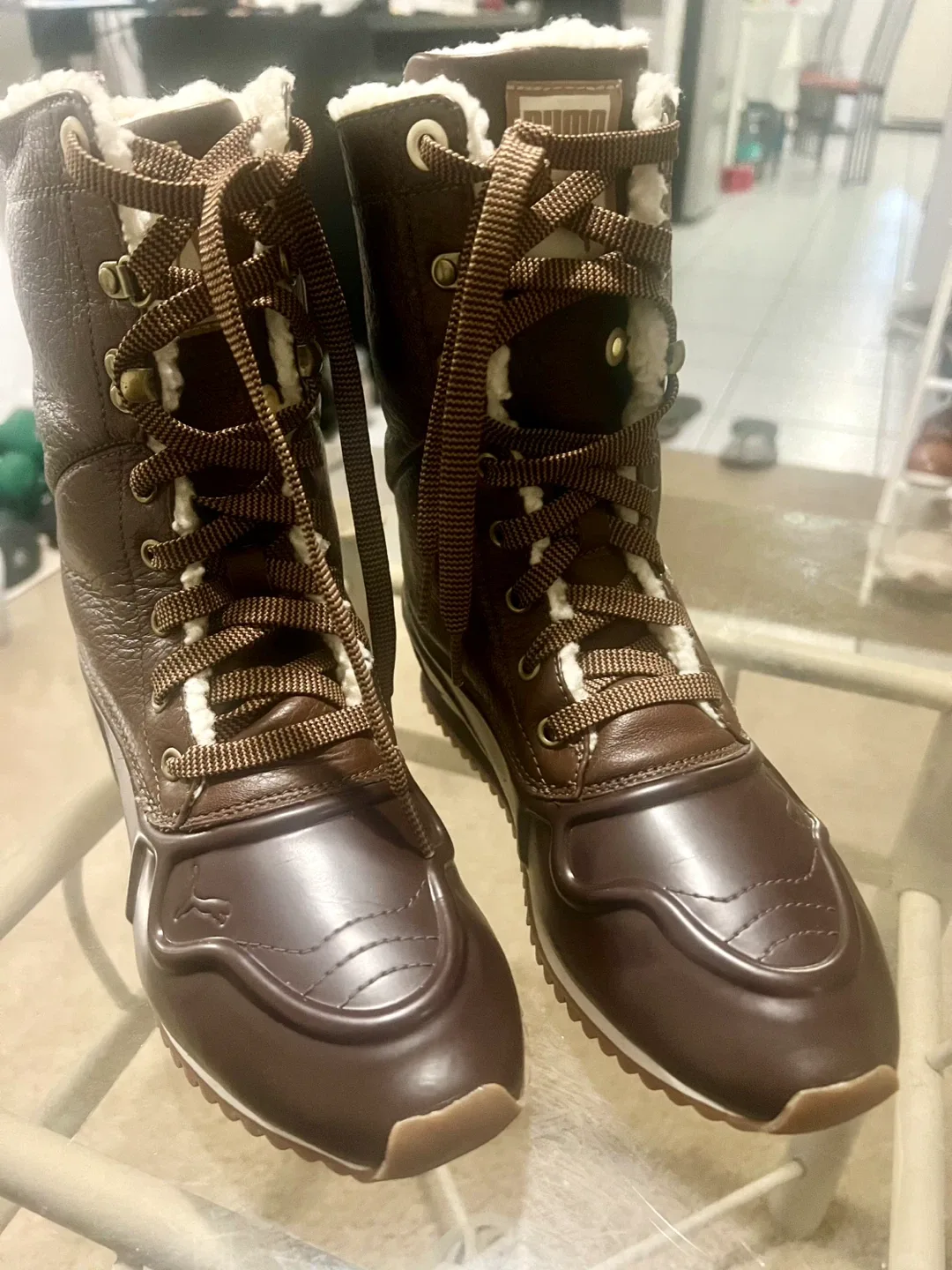 Puma Brown Leather Winter Boots image indicator(3)