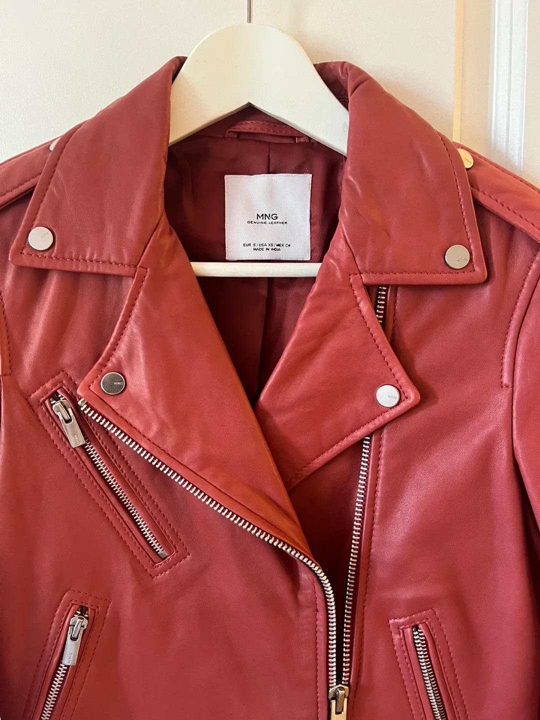 MNG Genuine Leather Biker Jacket - Size XS image indicator(3)